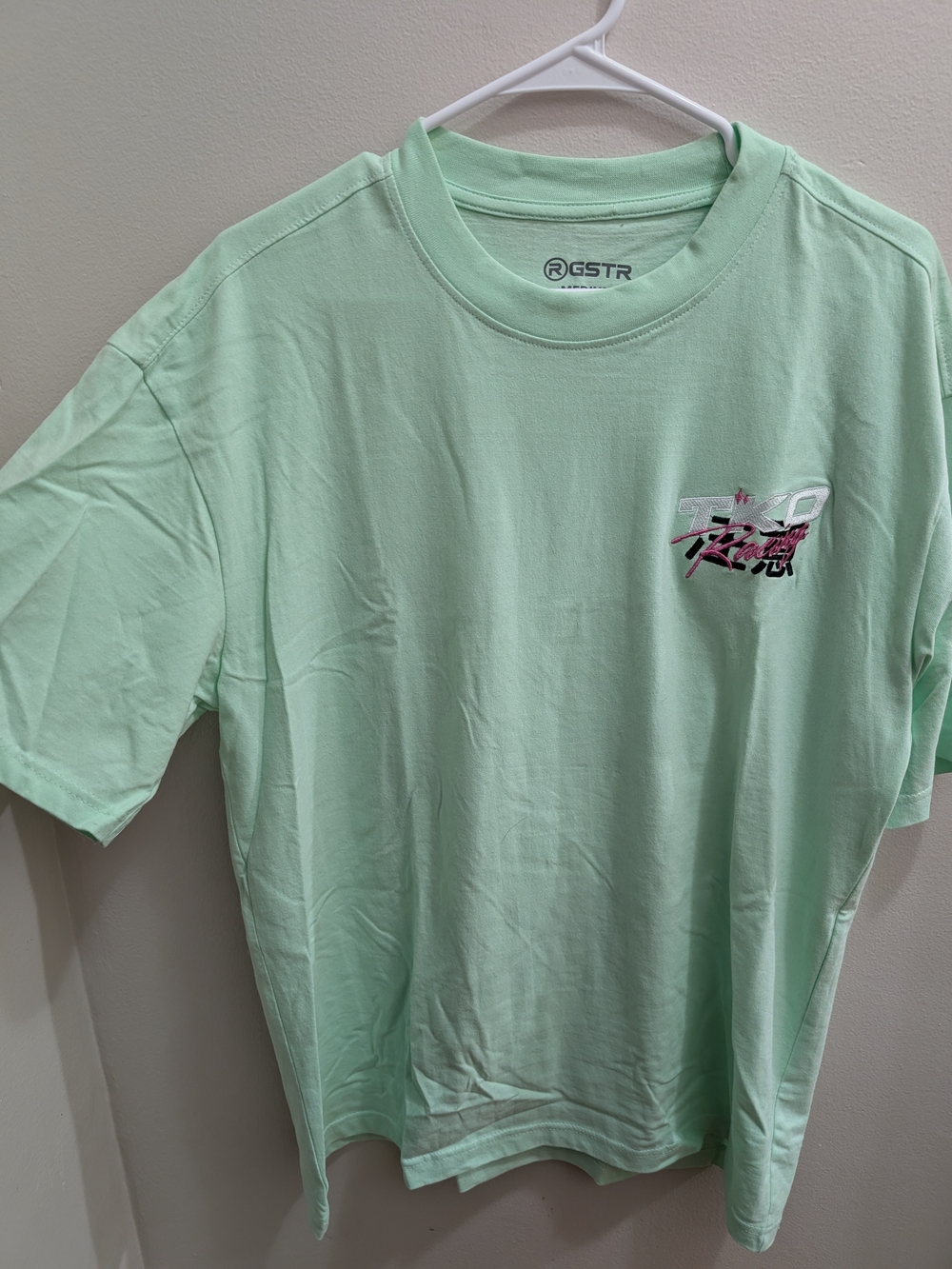 RGSTR Racing Graphic Tee in Green & Pink Size Medium
